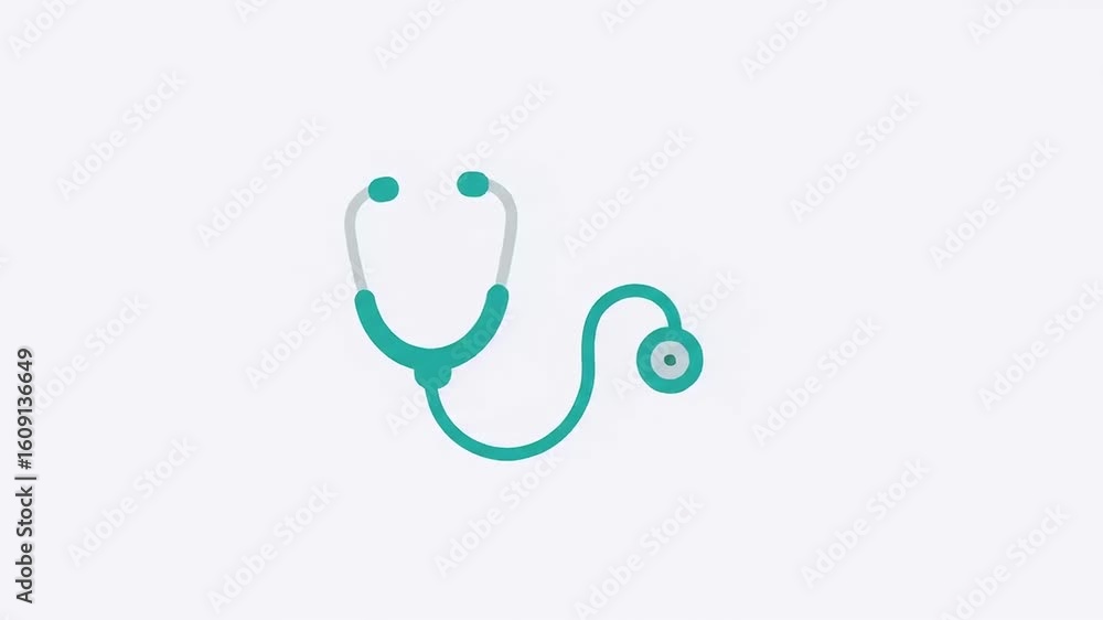 A stylized illustration of a stethoscope symbolizing healthcare, with a minimalist design on a light background A stylized illustration of a stethoscope symbolizing healthcare, with a minimalist design on a light background