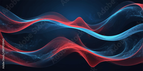 Abstract fiery red fractal wave with dynamic smoke and light effects, a vibrant backdrop for technology and energy designs