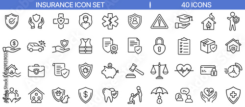 Insurance Protection Coverage Safety Icon Design