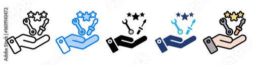 repair icon set multiple style collection