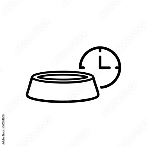 Pet feeding schedule icon for meal tracking, auto feeders and care apps
