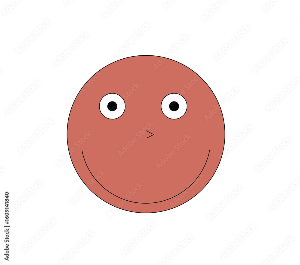 Fototapeta premium red happy smiley face on png transparent background 
