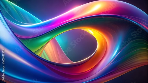 Vibrant Abstract Infinity Wave – 3D Colorful Ribbon Loop Background

