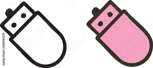 USB Flash Drive Icon Set.