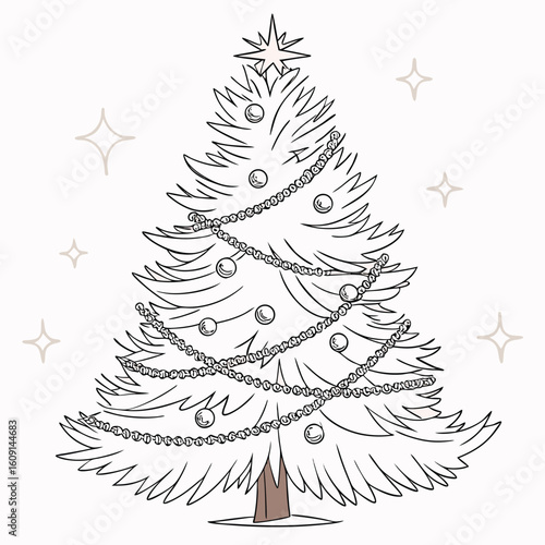 elegant sparkling champagne tinsel christmas tree with crystal accents, luxurious and bright.