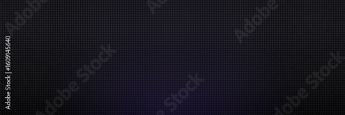 LED pixel grid with dark blue glow. Abstract digital panel background for tech banner, event display, modern UI, screen design. Dark futuristic grid with purple cyber glow. Vector backdrop