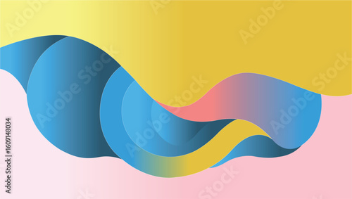 Abstract Fluid Waves Vector in Gradient Color Style
