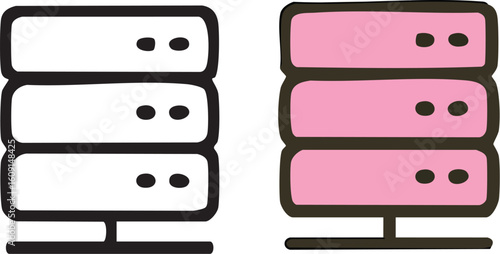 Server Rack Database Storage System Icon.
