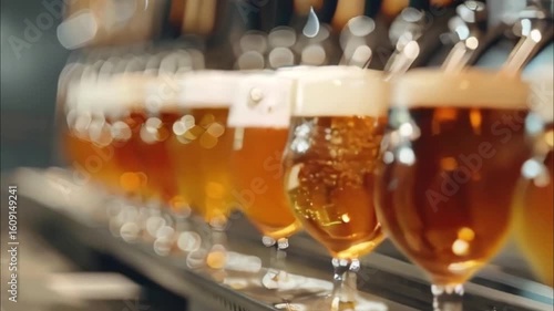 German beer in large glass mug for celebration holiday Oktoberfest, abstract vivid composition consists of background for diverse creative work