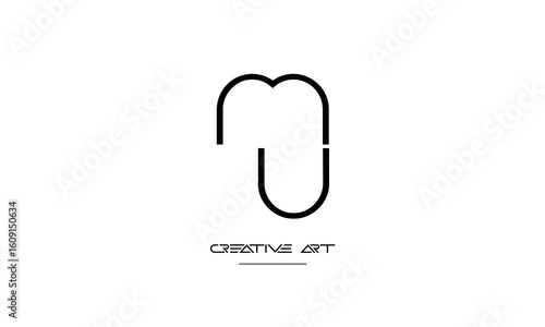 MU, UM, M, U abstract letters logo monogram