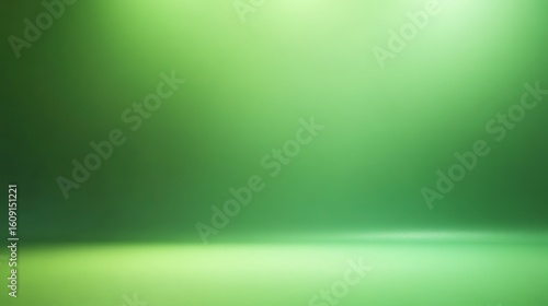 Colorful green gradient studio backdrop with empty space for content or product display