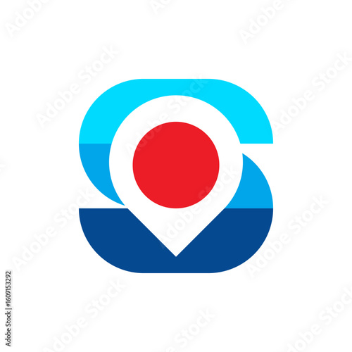Free Download modern logo letter S with location symbol, vector - GFXLoad