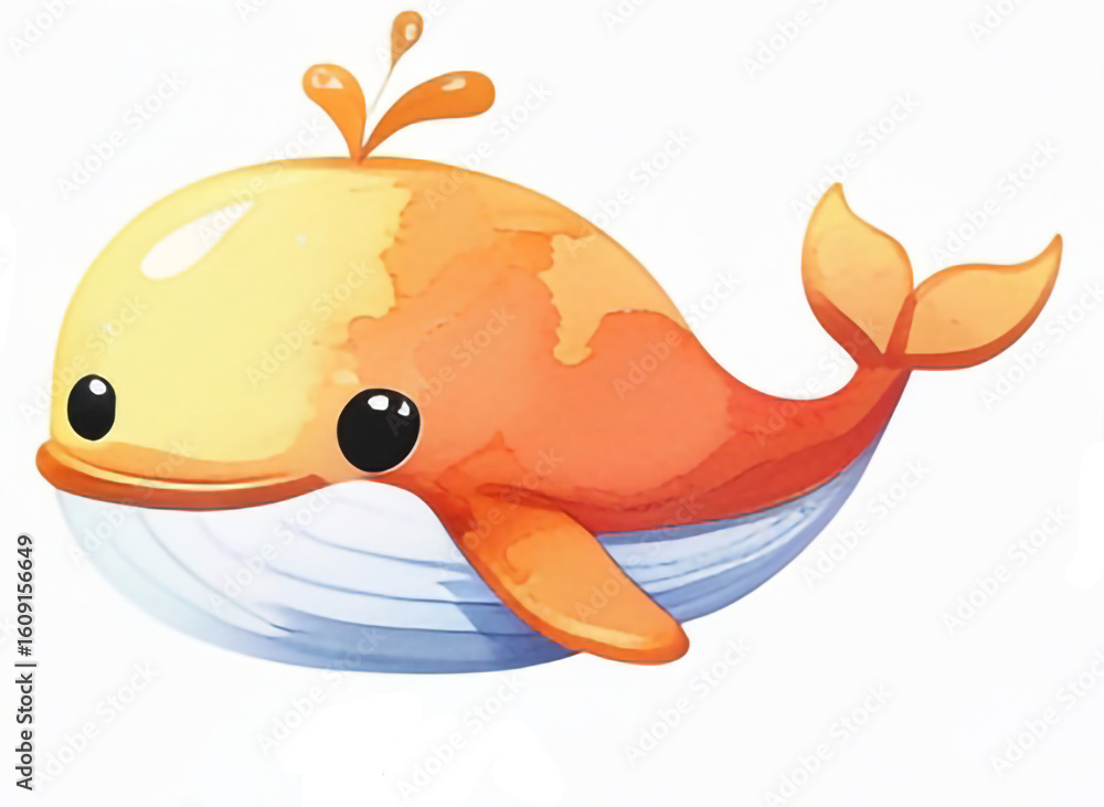 Obraz premium Whale, orange whale, blue whale, yellow whale, red whale, purple whale, aquatic animals, fish, sea fish14