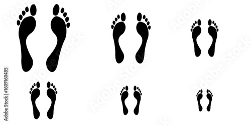 silhouette of baby feet icon over white background. vector illustration. Baby footprints icon isolated on white background. Baby feet sign. Set icons colorful.