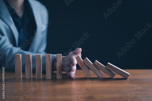 Business planning crisis effect or risk protection concept, business solution and intervention.