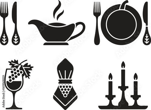 Restaurant Food Icon Set

