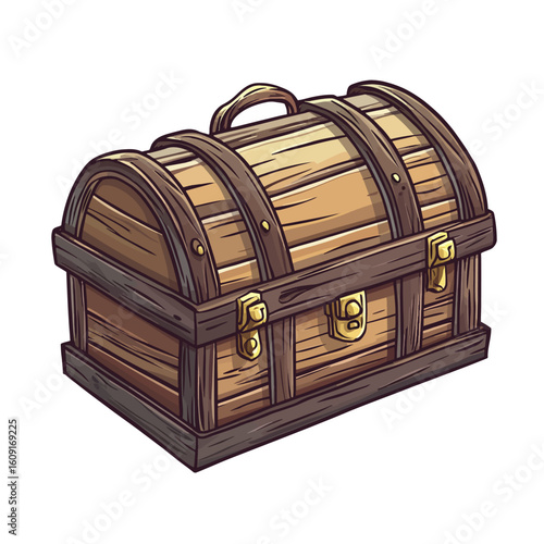 treasure chest isolated on white background
