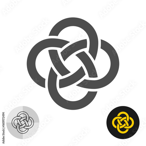 Celtic knot in double infinity sign logo. Interweave cross symbol elegant style tattoo, design element or cutting shape