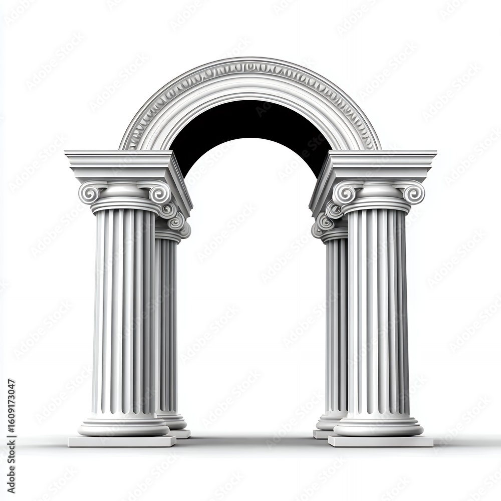 Obraz premium White Marble Arch with Classical Columns