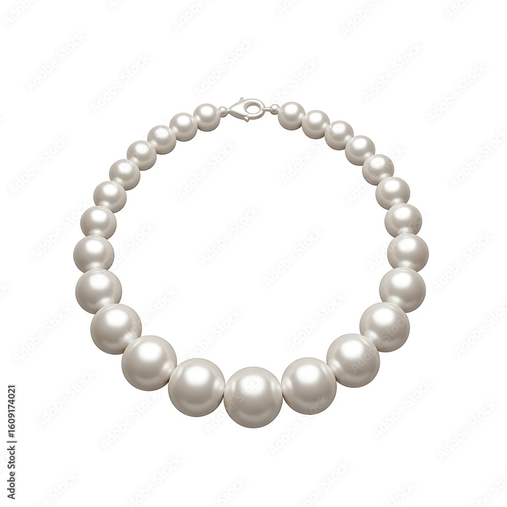 Obraz premium 3D realistic pearl necklace render