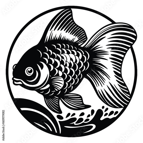 Fishing logo. Bass fish club emblem. Fishing theme vector illustration. Isolated on white Background	

