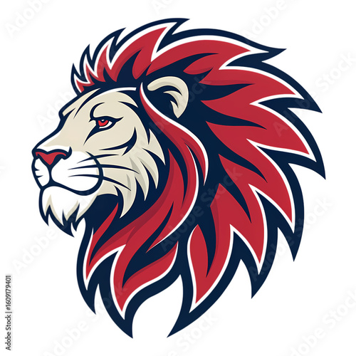 Wallpaper Mural Majestic Lion Head Crimson Mane and Regal Profile on transparent background Torontodigital.ca