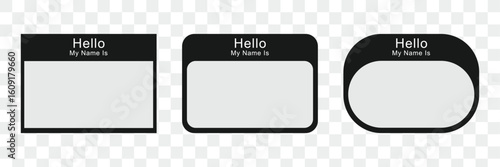 Hello my name is Sticker Tag Clipart Set