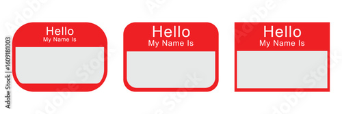 Hello my name is Sticker Tag Clipart Set