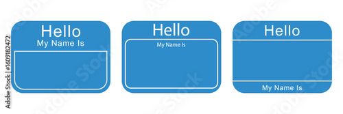 Hello my name is Sticker Tag Clipart Set