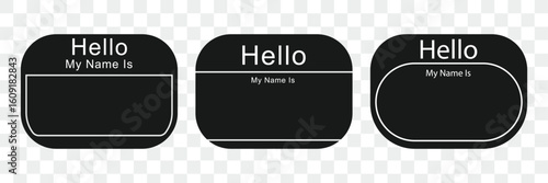 Hello, my name is introduction flat label set