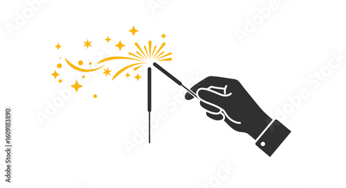 Celebrate with sparklers in hand, festive fun for all occasions and New Years celebrations vector art