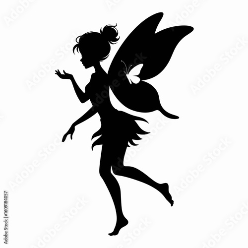 Enchanting Fairy Silhouette with Butterfly Design