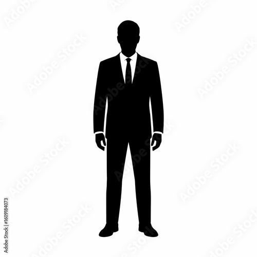 Formal Businessman Silhouette in Suit