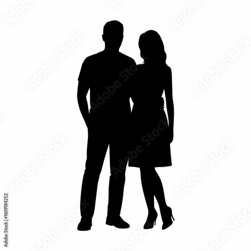 Silhouette of Couple in Love
