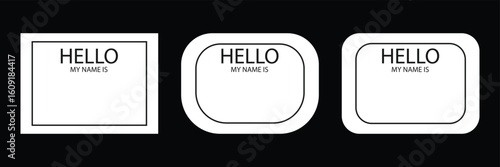 Hello my name is Sticker Tag Clipart Set