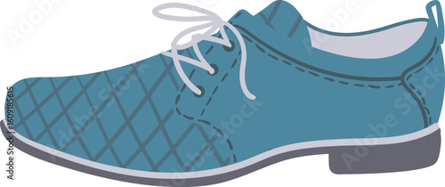 Classic teal blue derby shoe featuring a quilted diamond pattern on the toe and vamp, showcasing timeless style and comfortable design, suitable for various formal and semi formal occasions