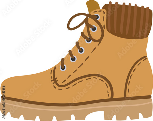 Comfortable and supportive hiking boot featuring brown laces and a padded collar, ideal for outdoor adventures and providing protection on challenging terrains