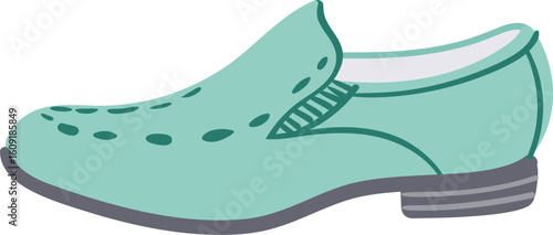 Comfortable light green loafer with small holes illustrating summer footwear, perfect for hot weather and casual occasions, providing breathability and style
