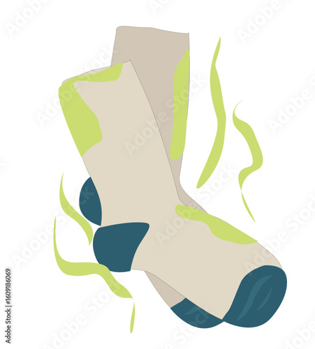 rotten socks. Smelly socks vector