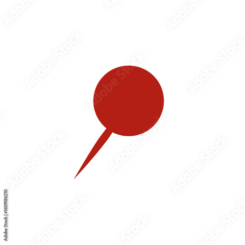 vector icon set of red push pins isolated on white background