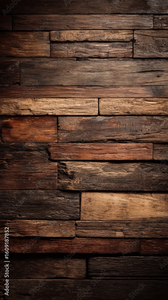 Obraz premium Rustic Brown Wooden Wall Paneling Texture