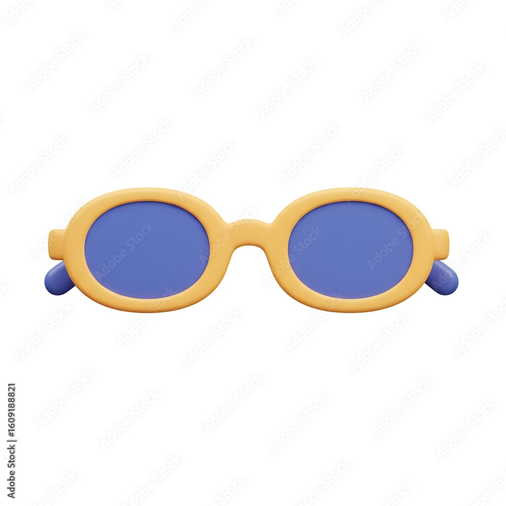 Fototapeta premium 3D blue lens sunglasses