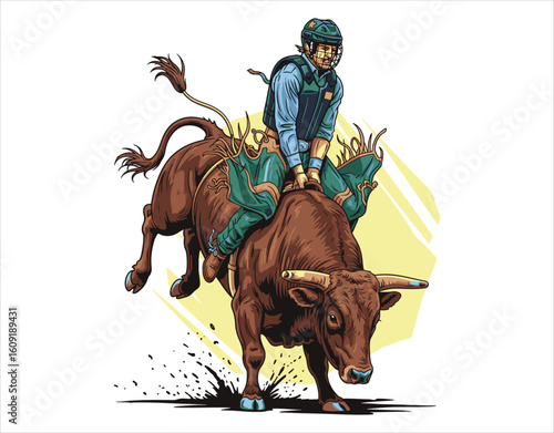 an illustration of bull riding
