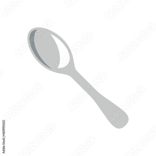 Illustration of Silver Spoon: Utensil, Cutlery, Kitchenware Graphic vector