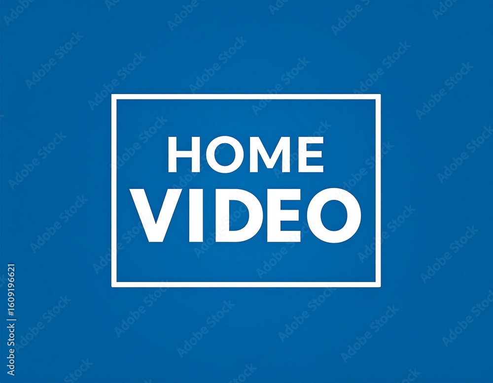 Conceptual home video design with simple typography and blue color scheme for marketing concept Conceptual home video design with simple typography and blue color scheme for marketing concept