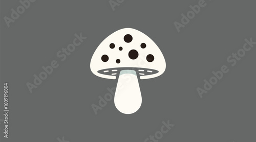 Vector mushroom illustration, forest fungus