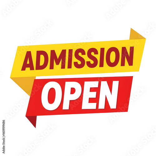 Bold admission open announcement banner capturing attention for educational institutions and businesses seeking new enrollments or opportunities