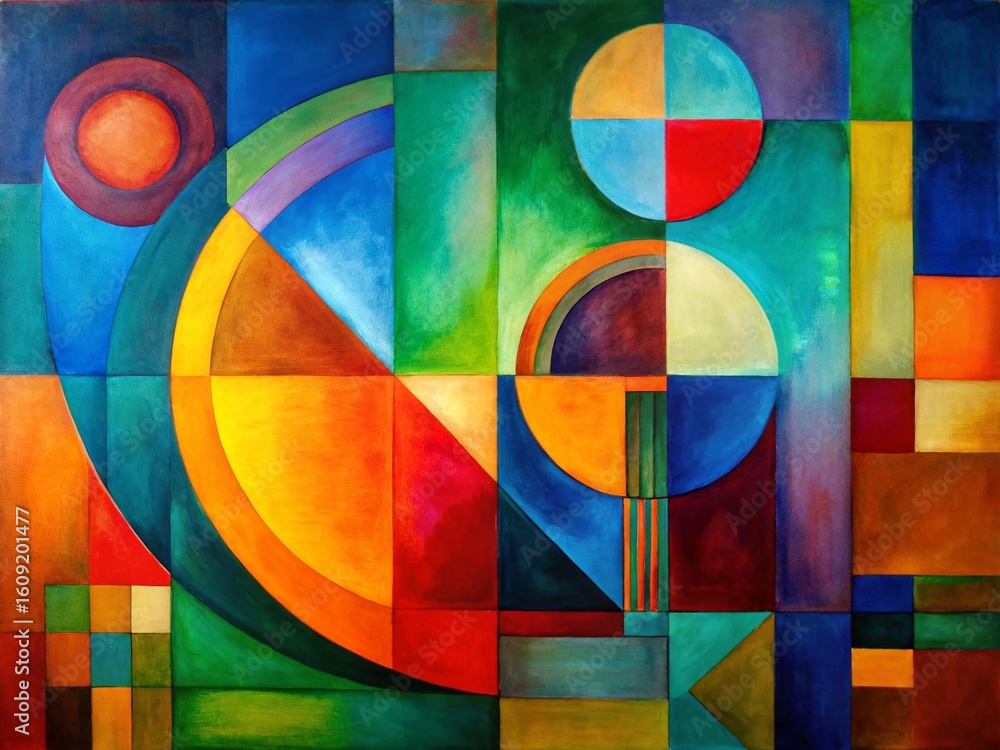 Fototapeta premium Abstract Geometric Art - Low Light Minimalist Painting