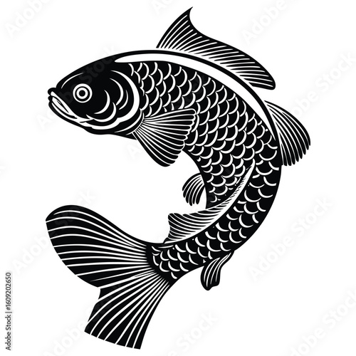 Simple Fish Bowl Illustration with Underwater Plants	