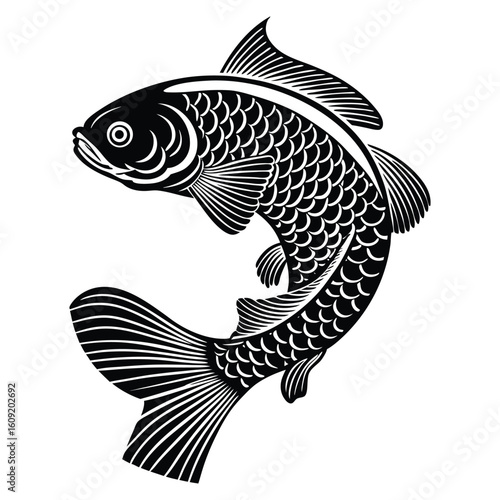 Simple Fish Bowl Illustration with Underwater Plants	